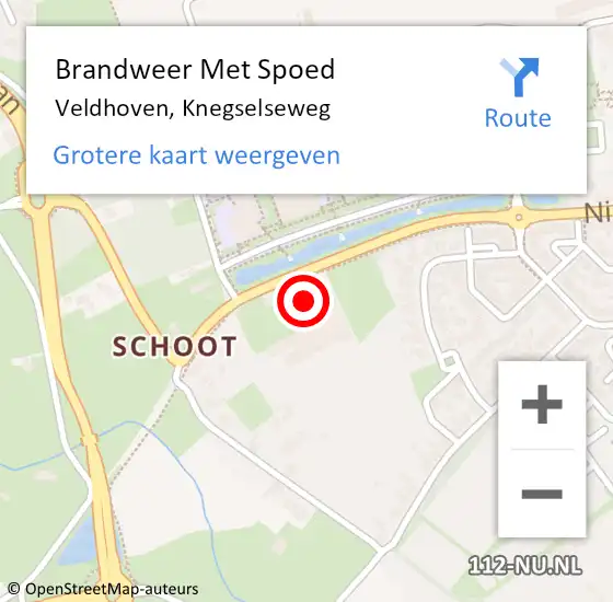 Locatie op kaart van de 112 melding: Brandweer Met Spoed Naar Veldhoven, Knegselseweg op 7 mei 2024 09:08