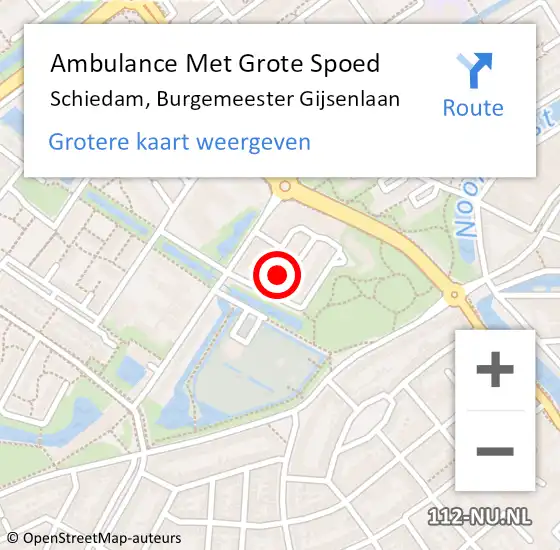 Locatie op kaart van de 112 melding: Ambulance Met Grote Spoed Naar Schiedam, Burgemeester Gijsenlaan op 7 mei 2024 09:14