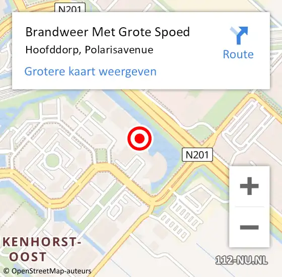 Locatie op kaart van de 112 melding: Brandweer Met Grote Spoed Naar Hoofddorp, Polarisavenue op 7 mei 2024 09:40