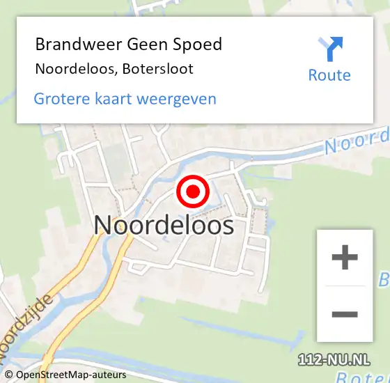 Locatie op kaart van de 112 melding: Brandweer Geen Spoed Naar Noordeloos, Botersloot op 7 mei 2024 09:43