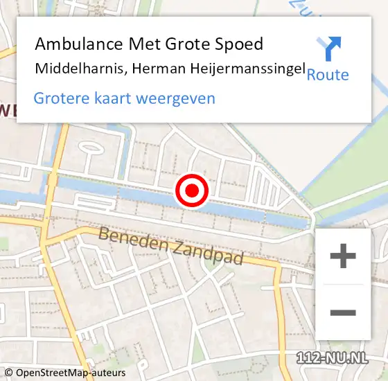 Locatie op kaart van de 112 melding: Ambulance Met Grote Spoed Naar Middelharnis, Herman Heijermanssingel op 7 mei 2024 10:10