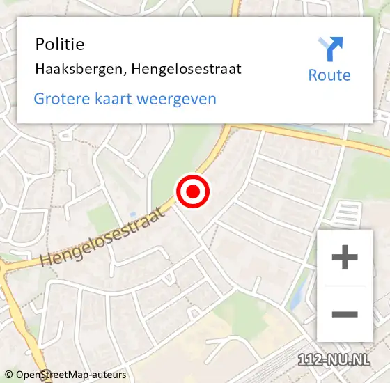 Locatie op kaart van de 112 melding: Politie Haaksbergen, Hengelosestraat op 7 mei 2024 10:10