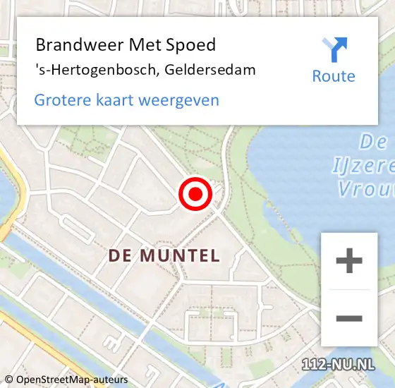Locatie op kaart van de 112 melding: Brandweer Met Spoed Naar 's-Hertogenbosch, Geldersedam op 7 mei 2024 10:19