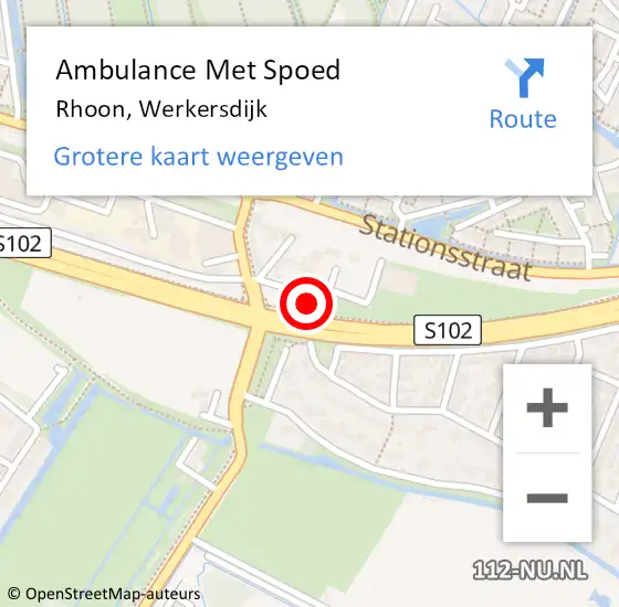 Locatie op kaart van de 112 melding: Ambulance Met Spoed Naar Rhoon, Werkersdijk op 7 mei 2024 10:33