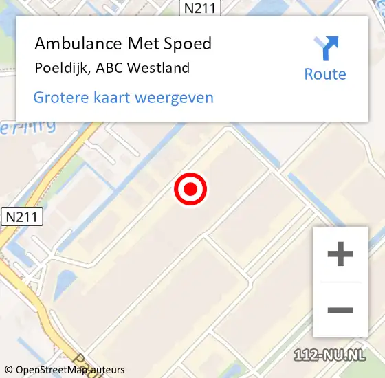 Locatie op kaart van de 112 melding: Ambulance Met Spoed Naar Poeldijk, ABC Westland op 7 mei 2024 10:38
