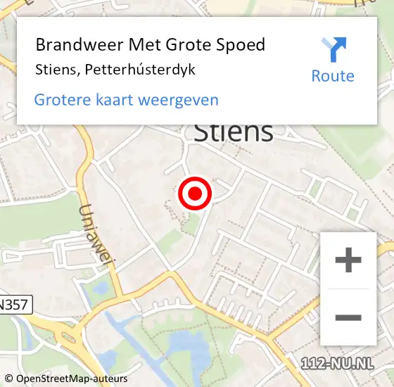 Locatie op kaart van de 112 melding: Brandweer Met Grote Spoed Naar Stiens, Petterhústerdyk op 7 mei 2024 11:13