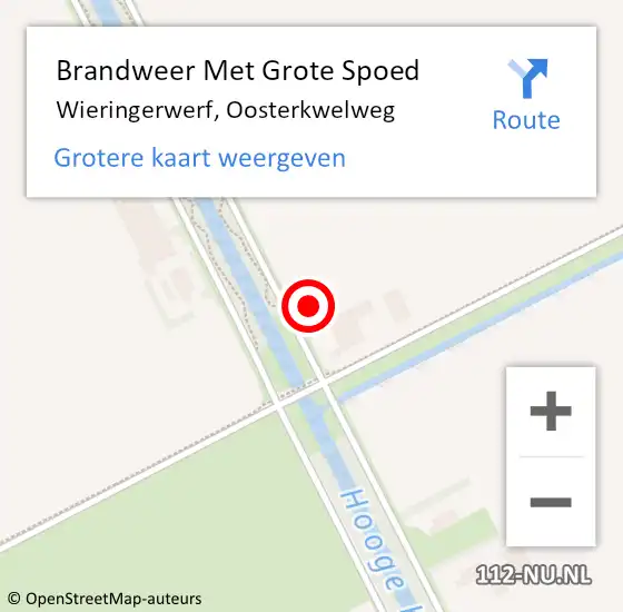 Locatie op kaart van de 112 melding: Brandweer Met Grote Spoed Naar Wieringerwerf, Oosterkwelweg op 7 mei 2024 11:41