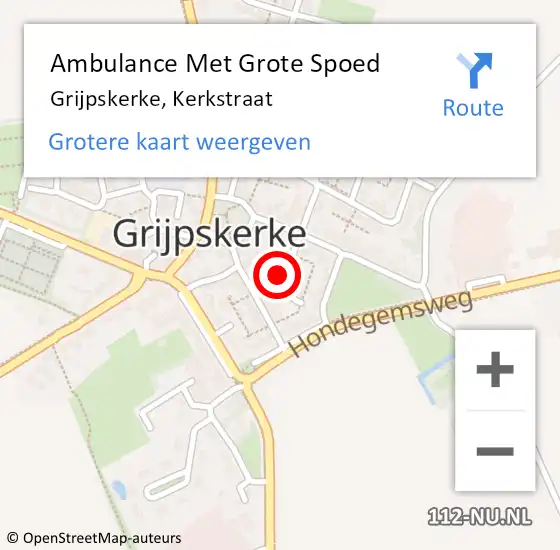 Locatie op kaart van de 112 melding: Ambulance Met Grote Spoed Naar Grijpskerke, Kerkstraat op 5 oktober 2014 00:28