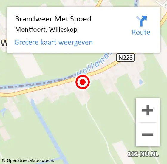 Locatie op kaart van de 112 melding: Brandweer Met Spoed Naar Montfoort, Willeskop op 7 mei 2024 12:14