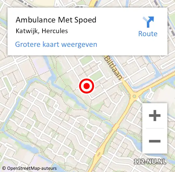 Locatie op kaart van de 112 melding: Ambulance Met Spoed Naar Katwijk, Hercules op 7 mei 2024 12:57