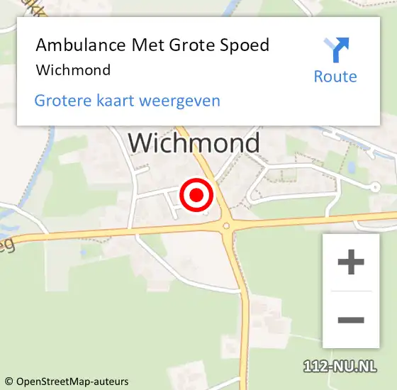 Locatie op kaart van de 112 melding: Ambulance Met Grote Spoed Naar Wichmond op 7 mei 2024 13:00