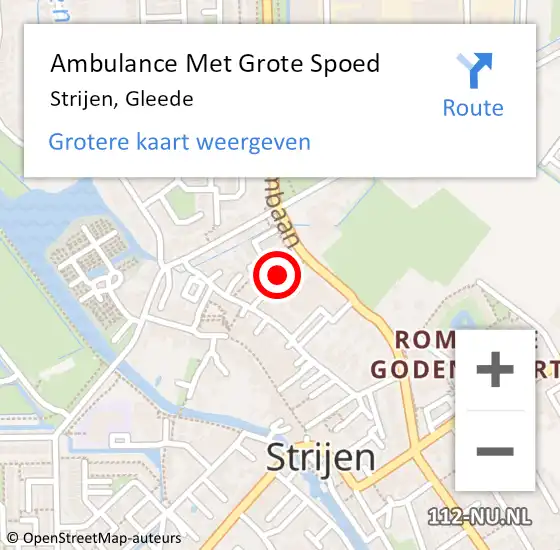 Locatie op kaart van de 112 melding: Ambulance Met Grote Spoed Naar Strijen, Gleede op 7 mei 2024 13:13
