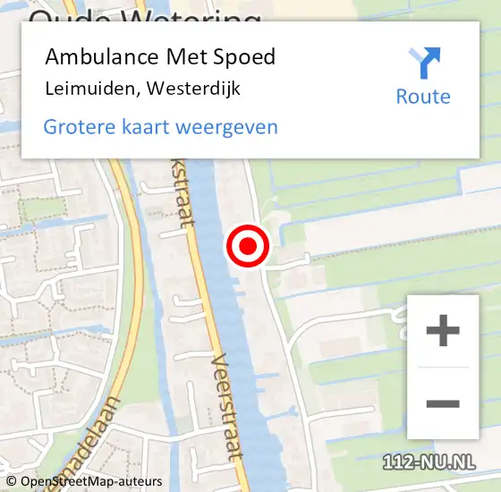 Locatie op kaart van de 112 melding: Ambulance Met Spoed Naar Leimuiden, Westerdijk op 7 mei 2024 13:31
