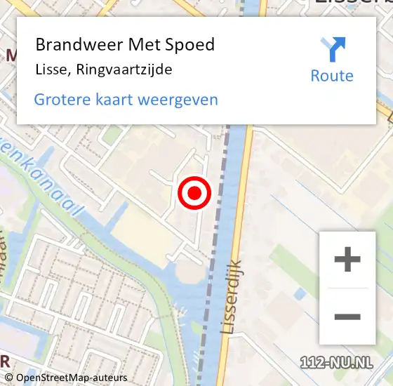 Locatie op kaart van de 112 melding: Brandweer Met Spoed Naar Lisse, Ringvaartzijde op 7 mei 2024 13:55