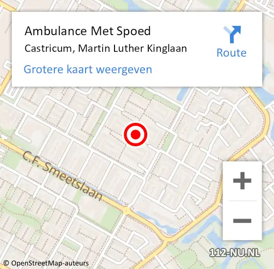 Locatie op kaart van de 112 melding: Ambulance Met Spoed Naar Castricum, Martin Luther Kinglaan op 7 mei 2024 14:03