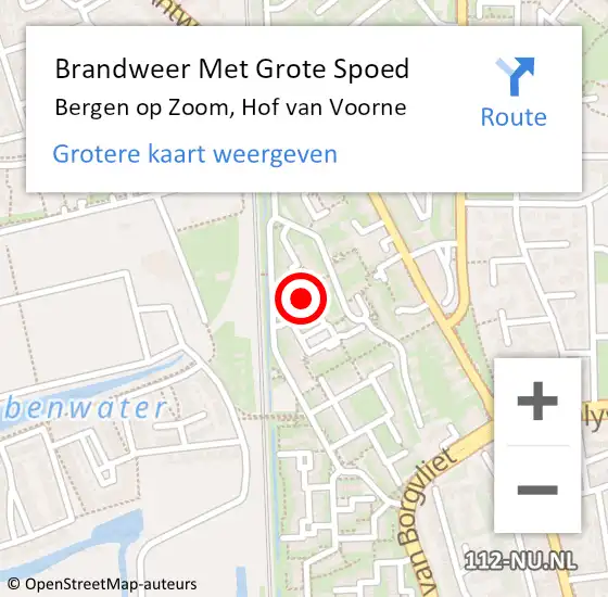 Locatie op kaart van de 112 melding: Brandweer Met Grote Spoed Naar Bergen op Zoom, Hof van Voorne op 7 mei 2024 14:05