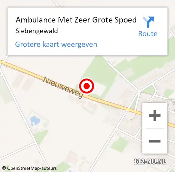Locatie op kaart van de 112 melding: Ambulance Met Zeer Grote Spoed Naar Siebengewald op 7 mei 2024 14:05