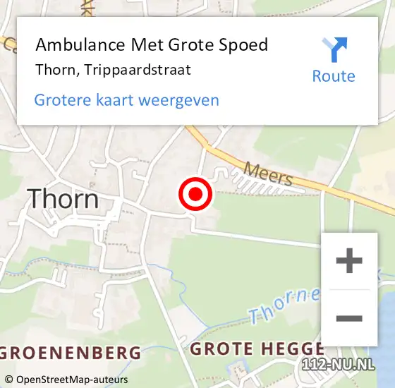 Locatie op kaart van de 112 melding: Ambulance Met Grote Spoed Naar Thorn, Trippaardstraat op 7 mei 2024 14:11