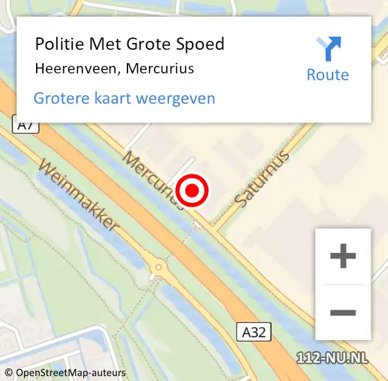 Locatie op kaart van de 112 melding: Politie Met Grote Spoed Naar Heerenveen, Mercurius op 7 mei 2024 14:18