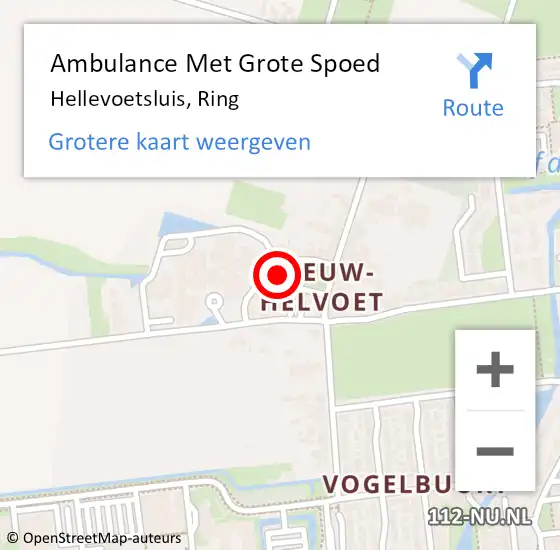 Locatie op kaart van de 112 melding: Ambulance Met Grote Spoed Naar Hellevoetsluis, Ring op 7 mei 2024 14:27