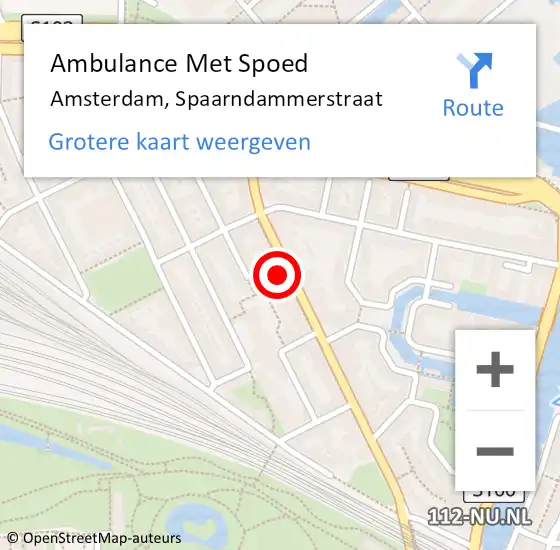 Locatie op kaart van de 112 melding: Ambulance Met Spoed Naar Amsterdam, Spaarndammerstraat op 7 mei 2024 14:34