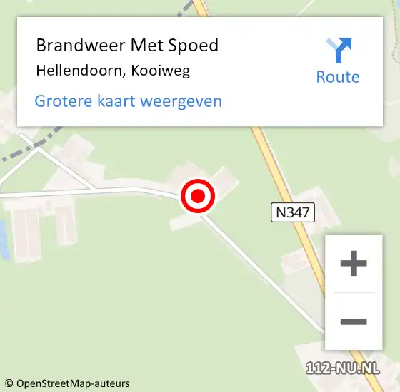Locatie op kaart van de 112 melding: Brandweer Met Spoed Naar Hellendoorn, Kooiweg op 7 mei 2024 14:50