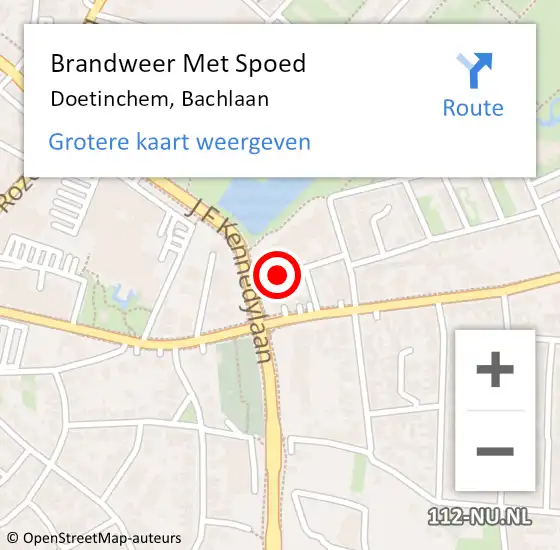 Locatie op kaart van de 112 melding: Brandweer Met Spoed Naar Doetinchem, Bachlaan op 7 mei 2024 14:58