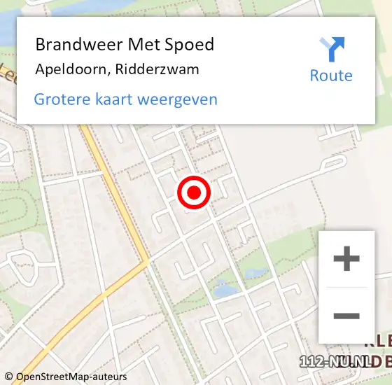 Locatie op kaart van de 112 melding: Brandweer Met Spoed Naar Apeldoorn, Ridderzwam op 7 mei 2024 14:58