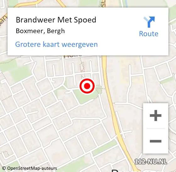 Locatie op kaart van de 112 melding: Brandweer Met Spoed Naar Boxmeer, Bergh op 7 mei 2024 15:15