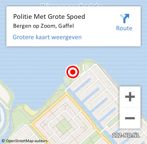 Locatie op kaart van de 112 melding: Politie Met Grote Spoed Naar Bergen op Zoom, Gaffel op 7 mei 2024 15:58
