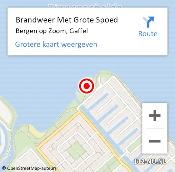 Locatie op kaart van de 112 melding: Brandweer Met Grote Spoed Naar Bergen op Zoom, Gaffel op 7 mei 2024 15:58