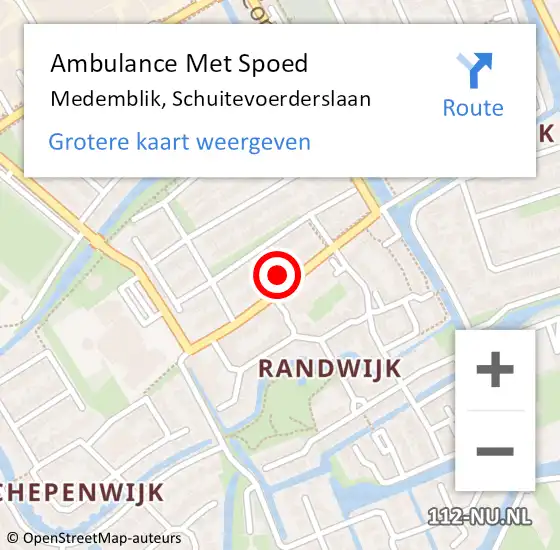 Locatie op kaart van de 112 melding: Ambulance Met Spoed Naar Medemblik, Schuitevoerderslaan op 7 mei 2024 15:59