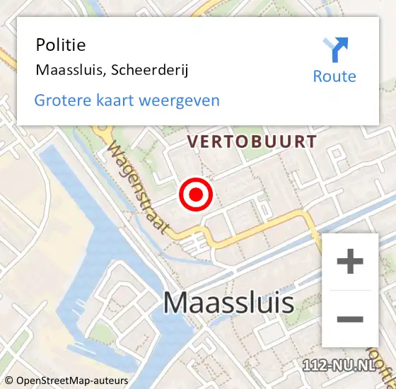 Locatie op kaart van de 112 melding: Politie Maassluis, Scheerderij op 7 mei 2024 16:16