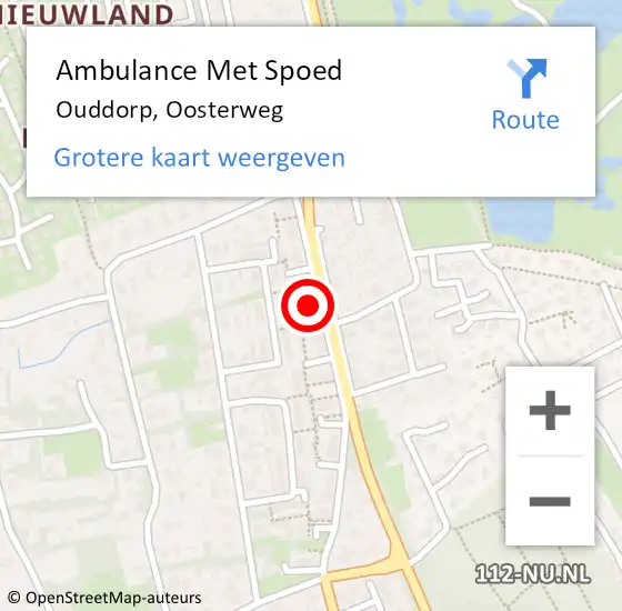 Locatie op kaart van de 112 melding: Ambulance Met Spoed Naar Ouddorp, Oosterweg op 7 mei 2024 16:39
