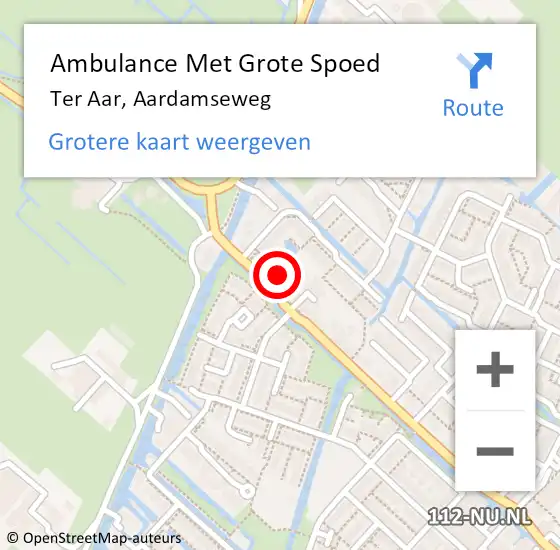 Locatie op kaart van de 112 melding: Ambulance Met Grote Spoed Naar Ter Aar, Aardamseweg op 5 oktober 2014 01:45