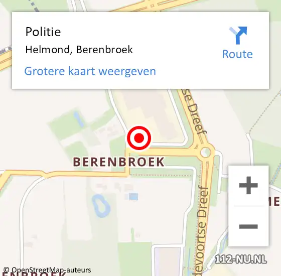 Locatie op kaart van de 112 melding: Politie Helmond, Berenbroek op 7 mei 2024 17:13