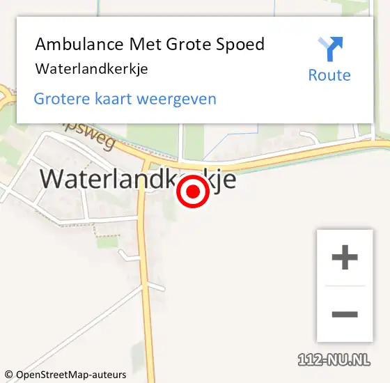 Locatie op kaart van de 112 melding: Ambulance Met Grote Spoed Naar Waterlandkerkje op 7 mei 2024 17:22