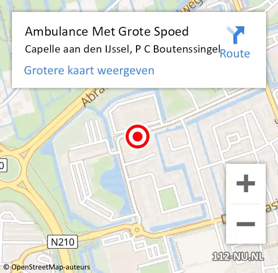 Locatie op kaart van de 112 melding: Ambulance Met Grote Spoed Naar Capelle aan den IJssel, P C Boutenssingel op 7 mei 2024 17:24