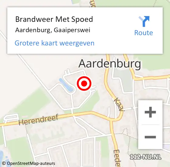 Locatie op kaart van de 112 melding: Brandweer Met Spoed Naar Aardenburg, Gaaiperswei op 7 mei 2024 18:59