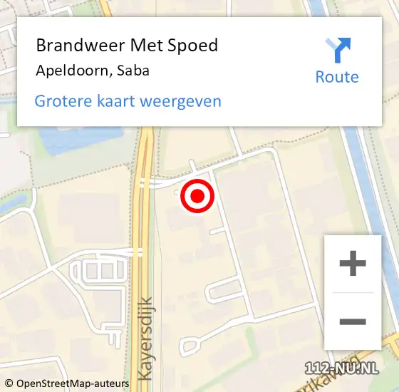 Locatie op kaart van de 112 melding: Brandweer Met Spoed Naar Apeldoorn, Saba op 7 mei 2024 19:43