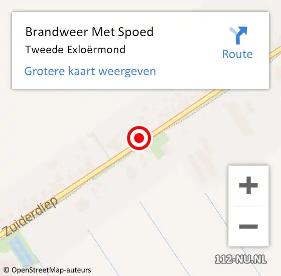 Locatie op kaart van de 112 melding: Brandweer Met Spoed Naar Tweede Exloërmond op 7 mei 2024 20:18