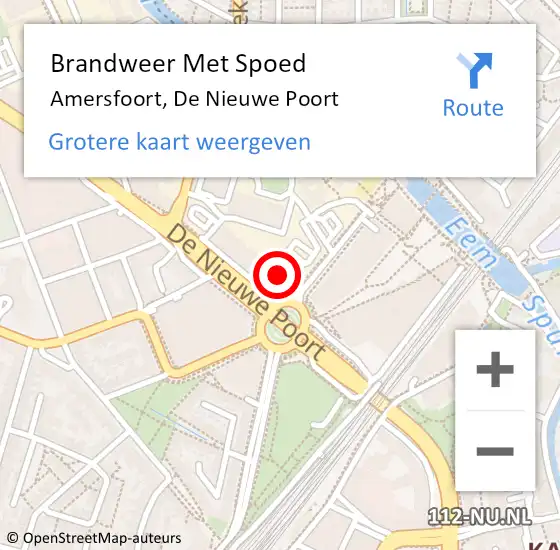 Locatie op kaart van de 112 melding: Brandweer Met Spoed Naar Amersfoort, De Nieuwe Poort op 7 mei 2024 20:19