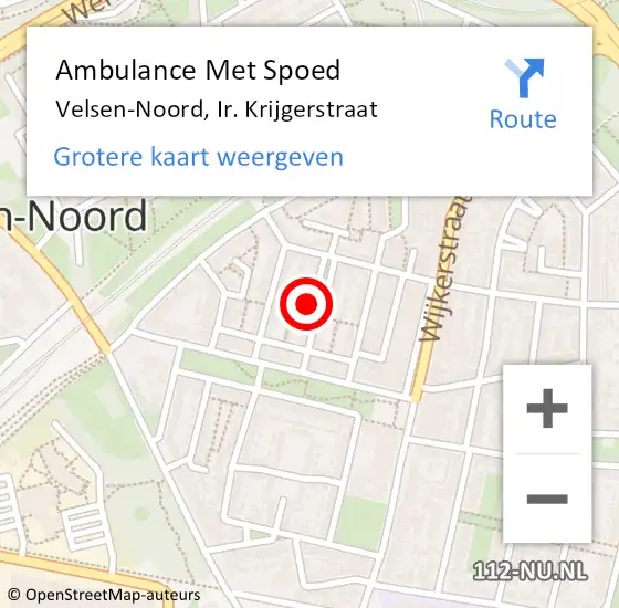 Locatie op kaart van de 112 melding: Ambulance Met Spoed Naar Velsen-Noord, Ir. Krijgerstraat op 7 mei 2024 20:31