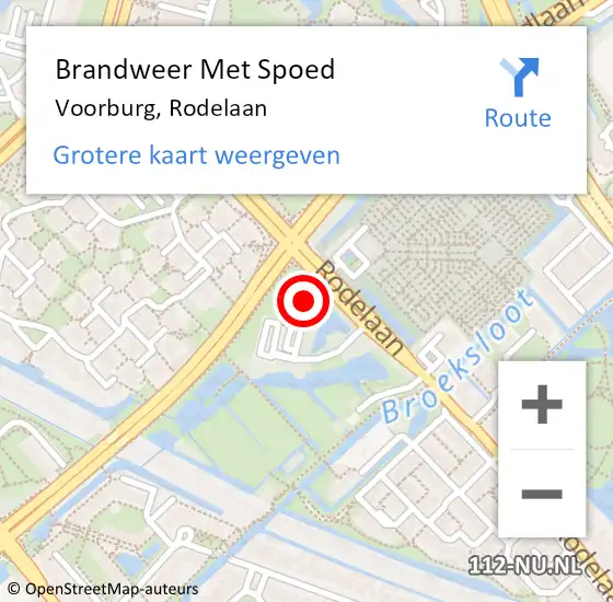 Locatie op kaart van de 112 melding: Brandweer Met Spoed Naar Voorburg, Rodelaan op 7 mei 2024 21:25