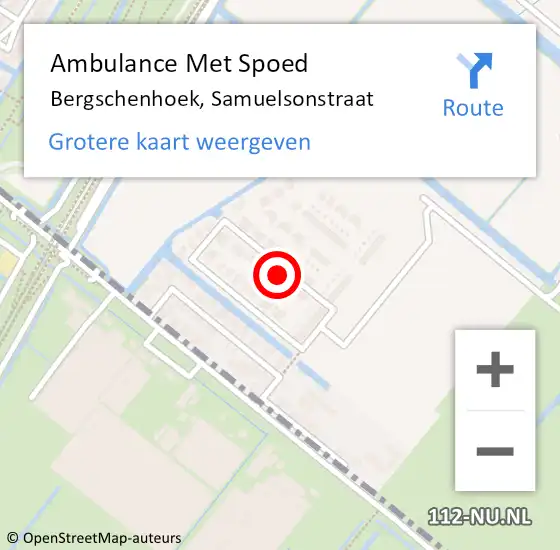 Locatie op kaart van de 112 melding: Ambulance Met Spoed Naar Bergschenhoek, Samuelsonstraat op 7 mei 2024 21:28