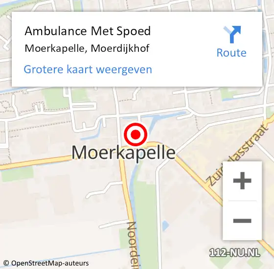 Locatie op kaart van de 112 melding: Ambulance Met Spoed Naar Moerkapelle, Moerdijkhof op 7 mei 2024 21:37