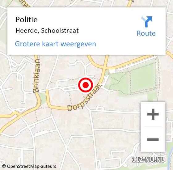 Locatie op kaart van de 112 melding: Politie Heerde, Schoolstraat op 7 mei 2024 21:54