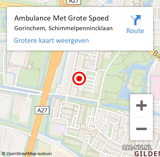 Locatie op kaart van de 112 melding: Ambulance Met Grote Spoed Naar Gorinchem, Schimmelpennincklaan op 7 mei 2024 22:00