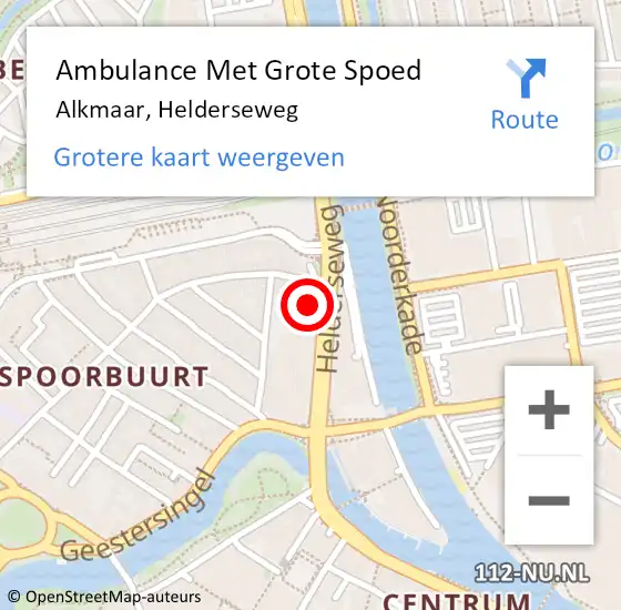 Locatie op kaart van de 112 melding: Ambulance Met Grote Spoed Naar Alkmaar, Helderseweg op 7 mei 2024 22:35