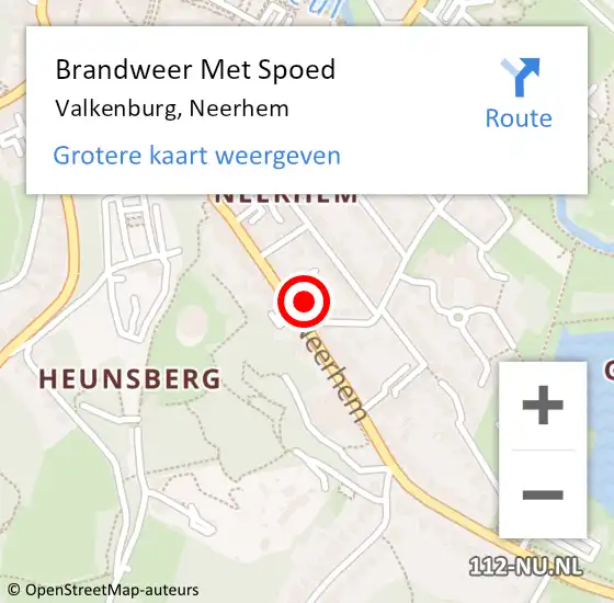 Locatie op kaart van de 112 melding: Brandweer Met Spoed Naar Valkenburg, Neerhem op 7 mei 2024 22:46